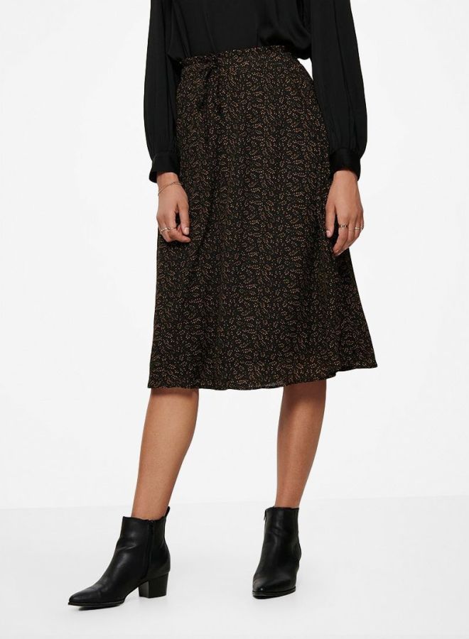Jacqueline de Yong - Polyester Midi Skirt Black Multi - Image 1