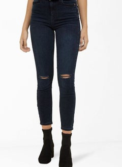 NEW LOOK Lift and Shape Ripped Skinny Jeans Navy  - Image 1