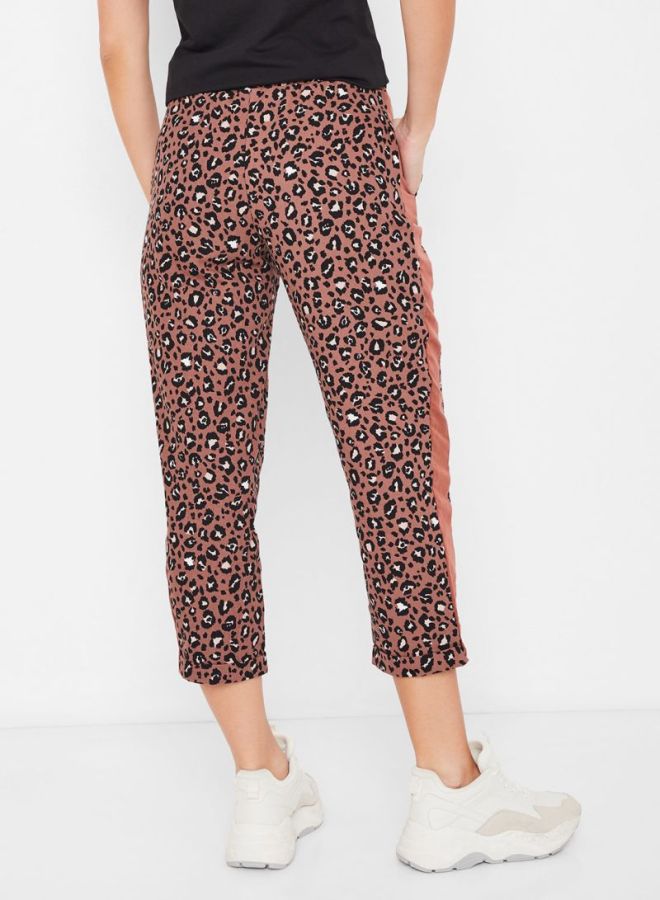 Stock Leopard Printed Elasticated Waist Pants Brown/Black/White - Image 2