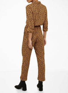 NEW LOOK Belted Leopard Print Jumpsuit Brown Pattern  - Image 2