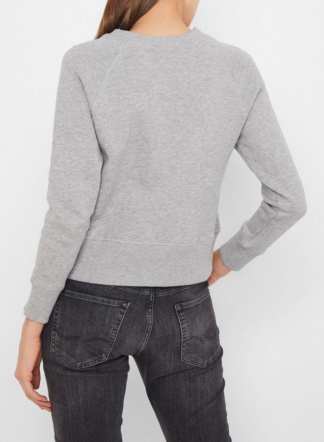 جاكلين دي يونج سويت شيرت قصير مزين بعبارة Denim Story رمادي  - Image 2