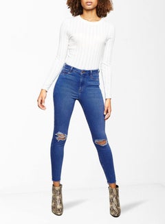 NEW LOOK Hallie High-Rise Super Skinny Jeans Duck Egg  - Image 4