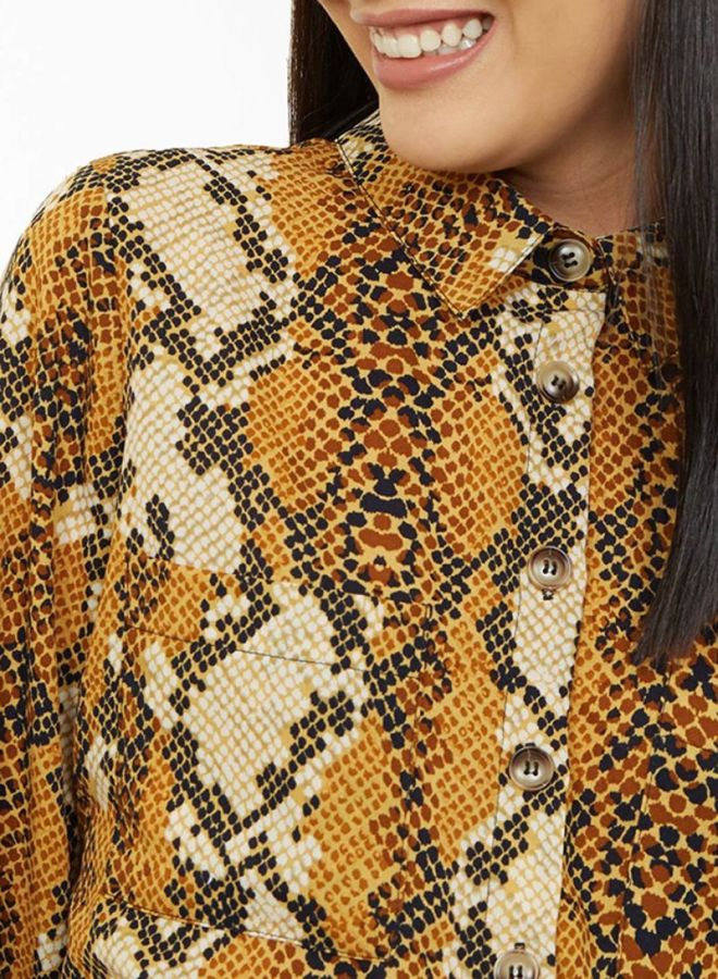 Multi Snakeskin Print Dress Orange / Yellow Patt
