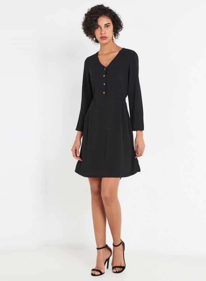 Jacqueline de Yong V-Neck Mini Dress Black  - Image 3