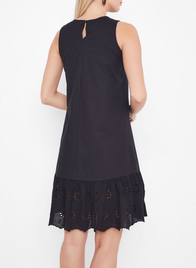 Stock Schiffli Hem Detailed Dress Black - Image 2
