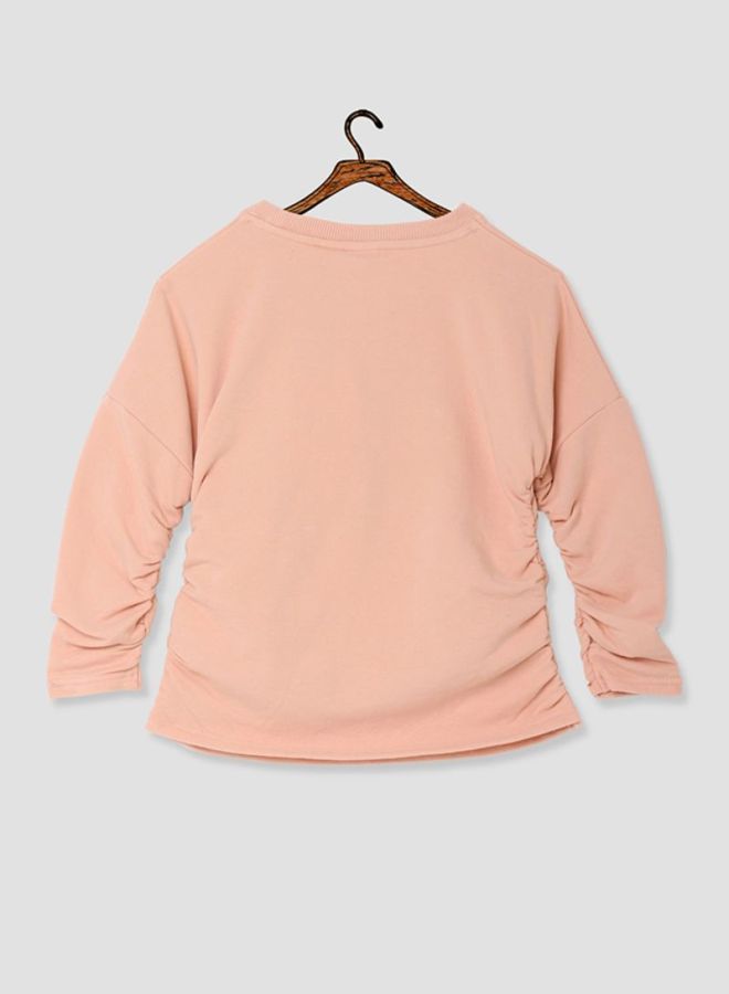 NAME IT - Furry Heart Sweatshirt Rose Cloud - Image 1