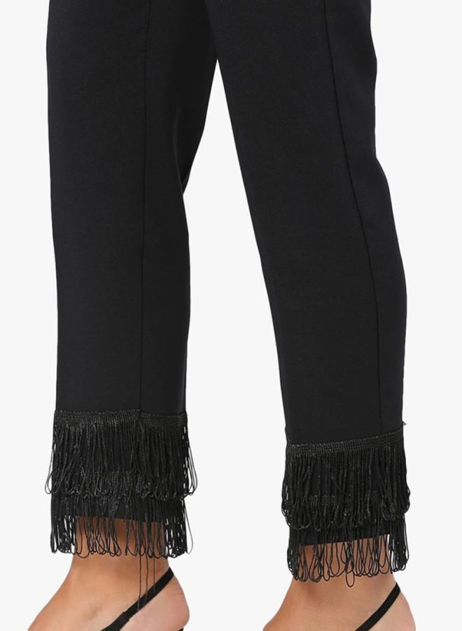 Stock Regular Fit High-Rise Pants Black  - Image 4