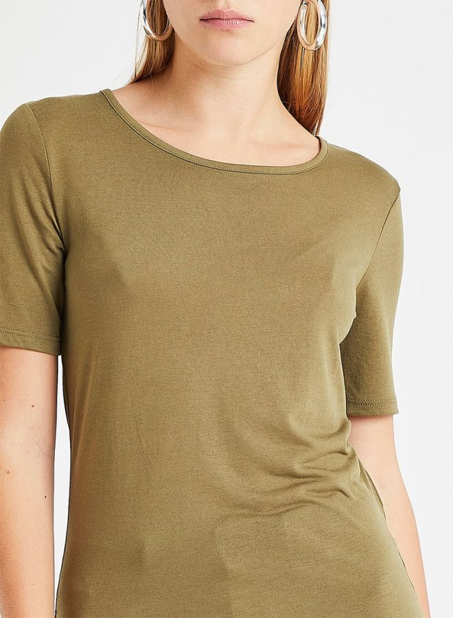 Jacqueline de Yong - Back Tie Detail Top Olive - Image 1
