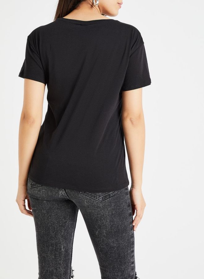 Jacqueline de Yong Animal Graphic T-Shirt Black  - Image 2