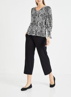 Jacqueline de Yong Printed Viscose Top black  - Image 1
