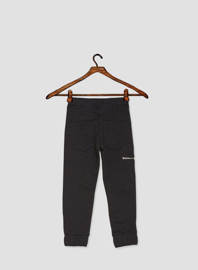NAME IT - Zipper Detail Sweatpants Black - Image 1