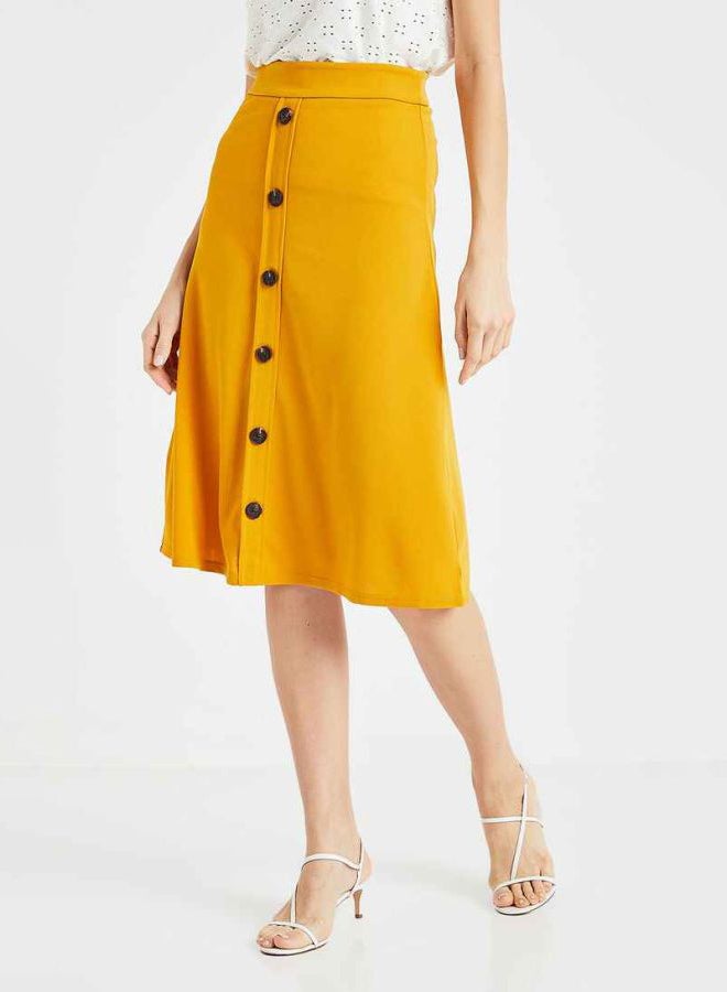 Jacqueline de Yong - Button Through Skirt Yellow - Image 1