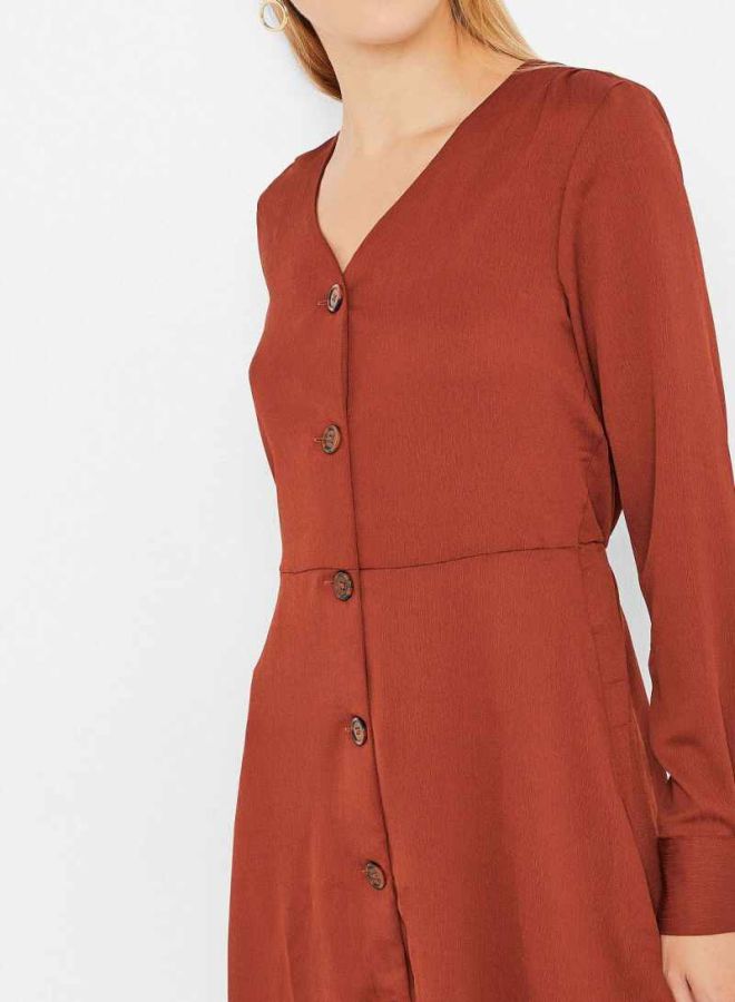 Button Down Dress Smoked Paprika - v1597848073/N30942858V_4