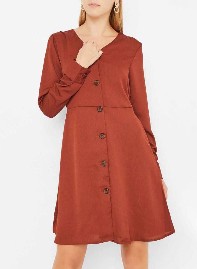 Button Down Dress Smoked Paprika - v1597848075/N30942858V_1