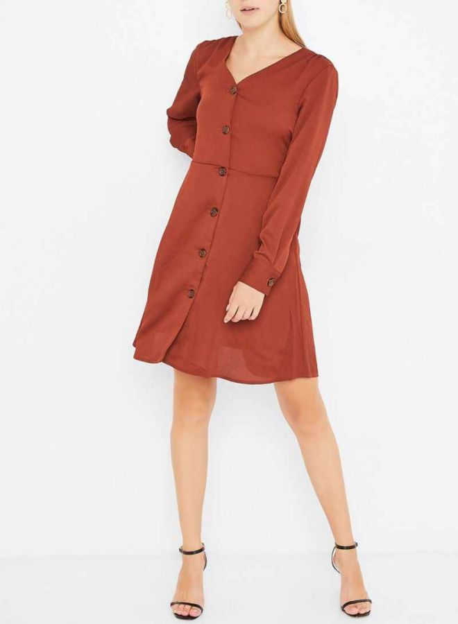 Button Down Dress Smoked Paprika - v1597848078/N30942858V_3