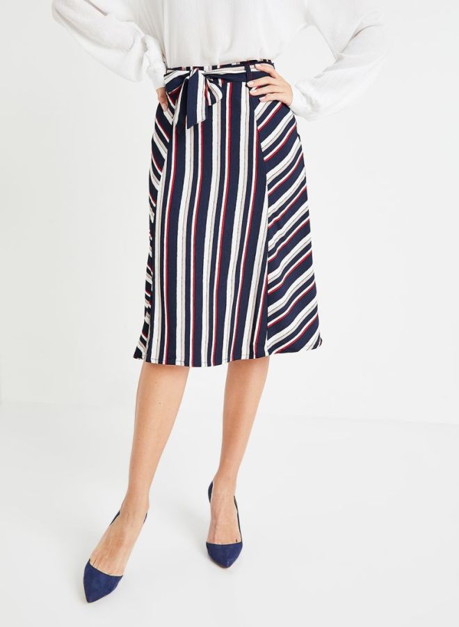 Jacqueline de Yong Printed Midi Skirt Blue/Navy Blazer  - Image 1