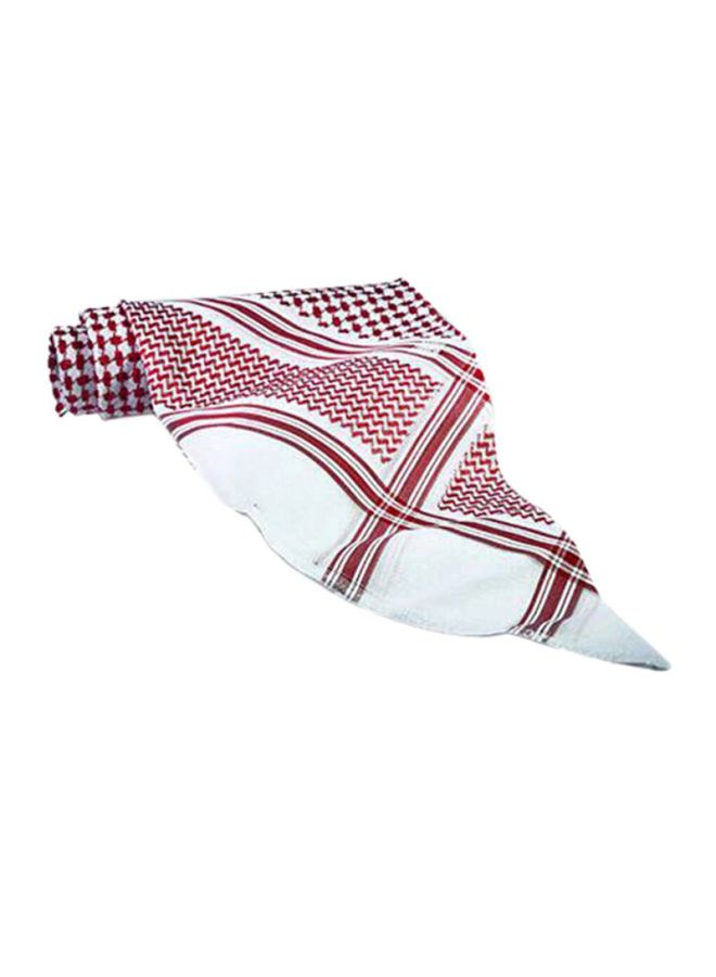 اليشمك - شماغ قطن مطبوع أحمر/أبيض - Image 1