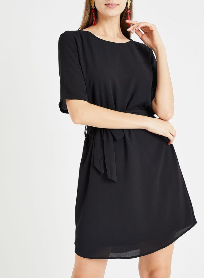 Jacqueline de Yong Belted Mini Dress Black  - Image 1