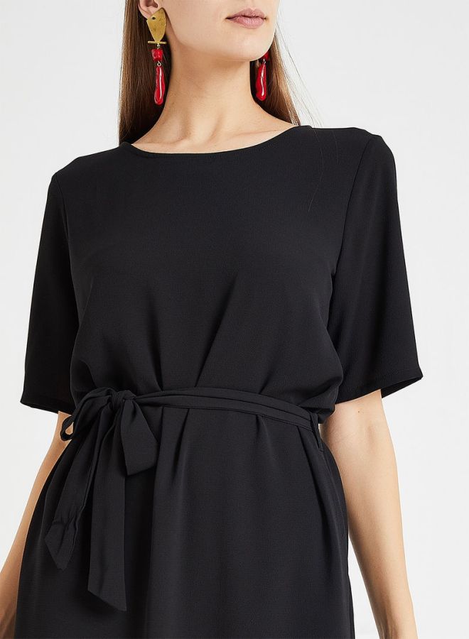 Jacqueline de Yong Belted Mini Dress Black  - Image 4