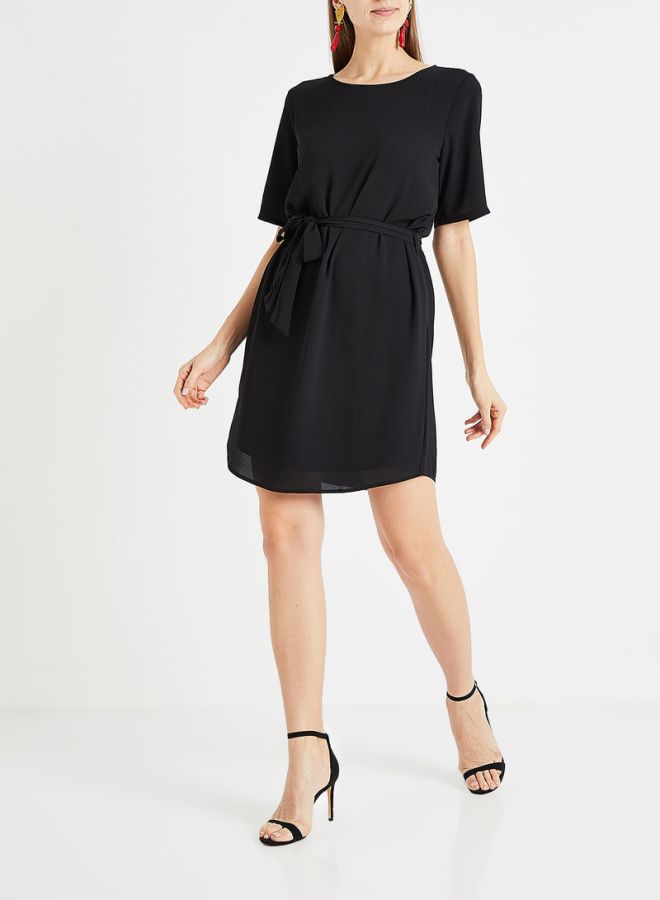 Jacqueline de Yong Belted Mini Dress Black  - Image 3