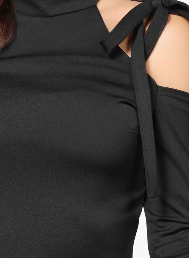 LOST INK Bow Cut-Out Bodycon Dress Black  - Image 4