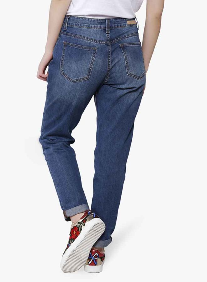 LOST INK Slim Boyfriend Jeans Blue  - Image 2