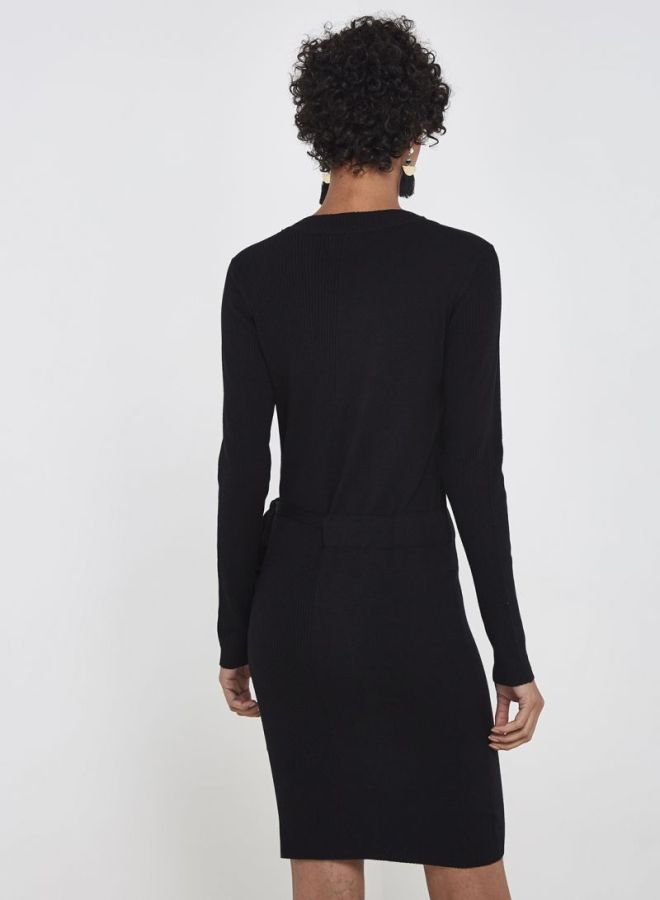 Jacqueline de Yong Belted Knit Dress Black  - Image 2