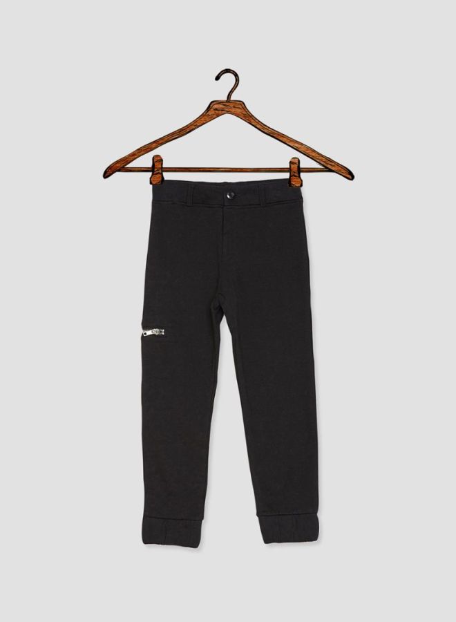 NAME IT - Zipper Detail Sweatpants Black - Image 1