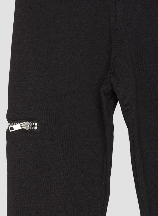 NAME IT - Zipper Detail Sweatpants Black - Image 1
