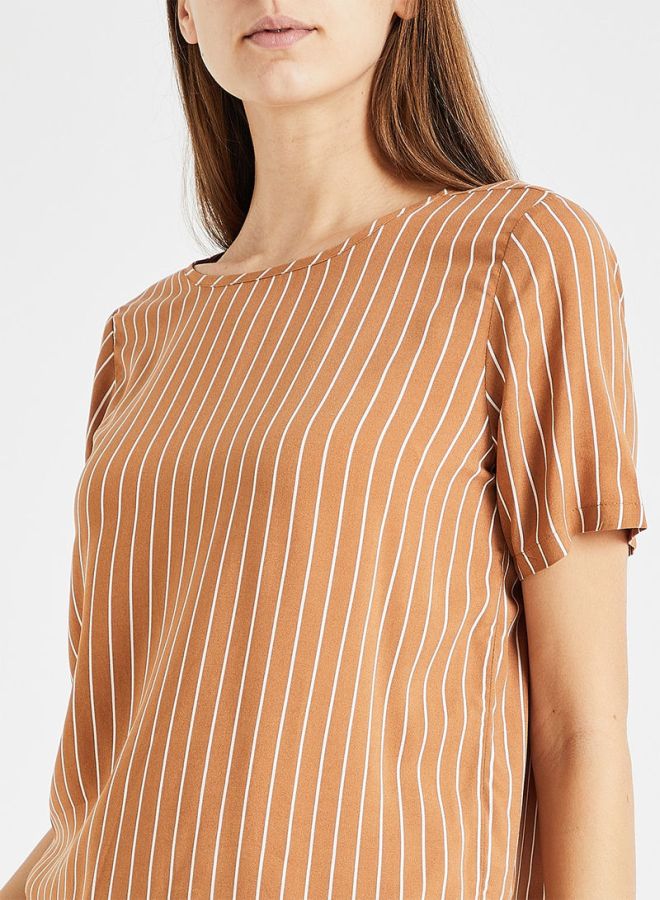 Jacqueline de Yong - Printed Round Neck Blouse Lion - Image 1