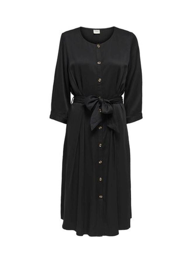 Jacqueline de Yong - Belted Button Down Dress Black - Image 1