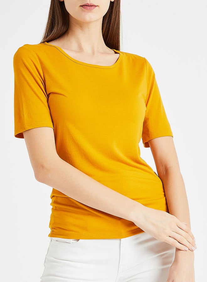 Jacqueline de Yong - Back Tie T-Shirt Yellow - Image 1