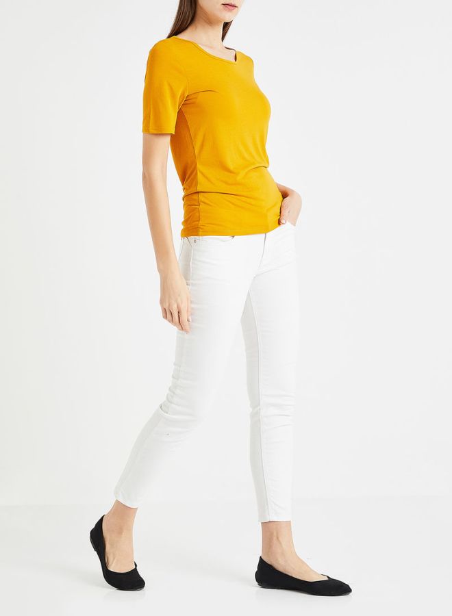 Jacqueline de Yong - Back Tie T-Shirt Yellow - Image 1