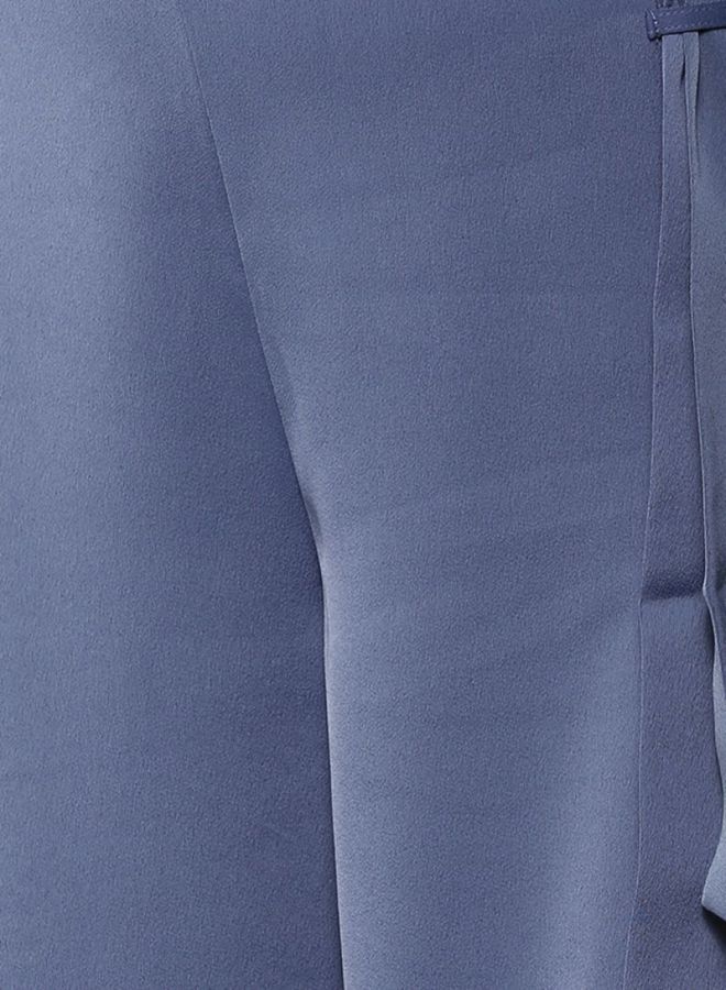 LOST INK Ankle-Length Wide Leg Trousers Blue  - Image 4
