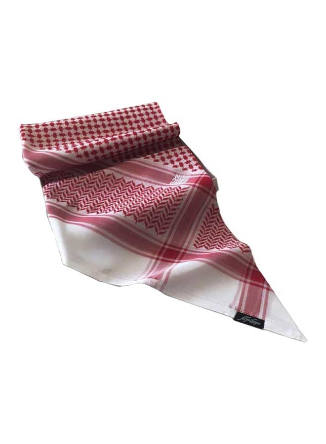 اليشمك - شماغ بطبعة رسمية أحمر/أبيض - Image 1