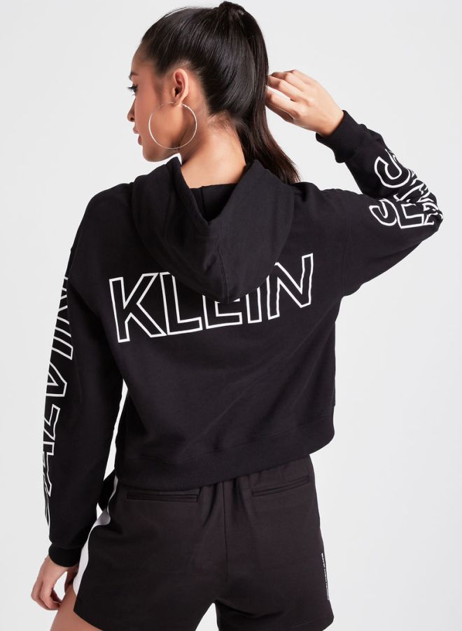 Colorblock Logo Hoodie Black/White/Black