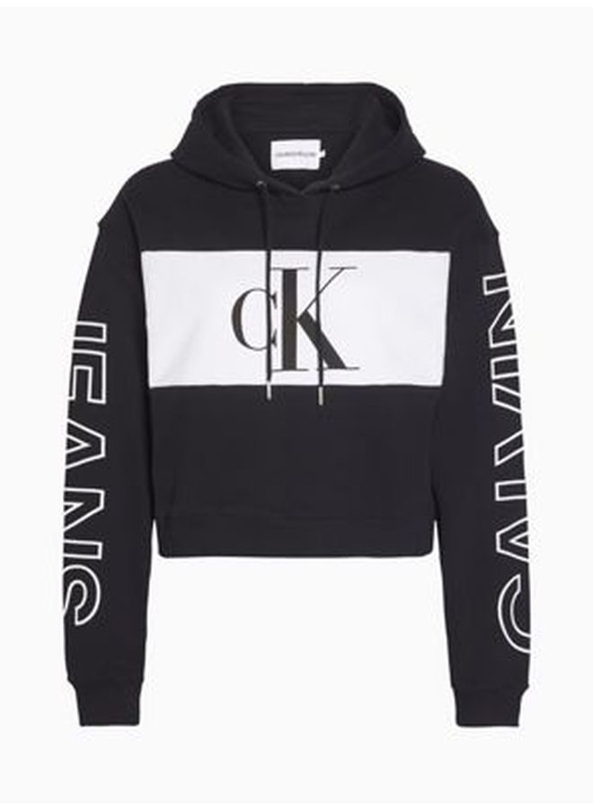 Colorblock Logo Hoodie Black/White/Black