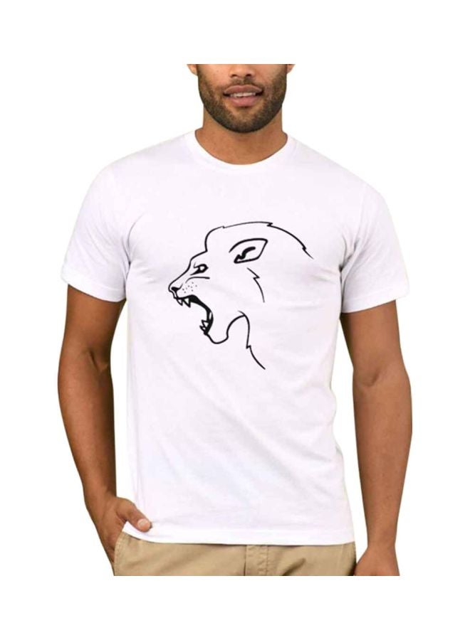 1st Piece Printed Round Neck T-Shirt White  - Image 1