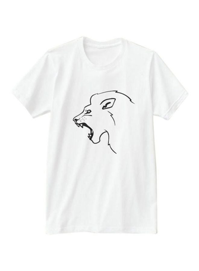1st Piece Printed Round Neck T-Shirt White  - Image 3