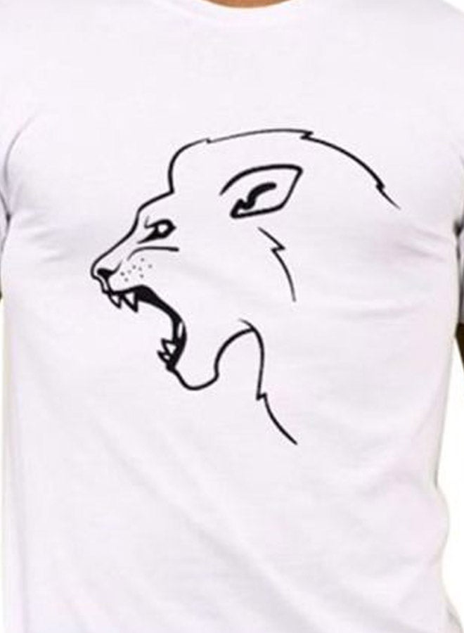 1st Piece Printed Round Neck T-Shirt White  - Image 4