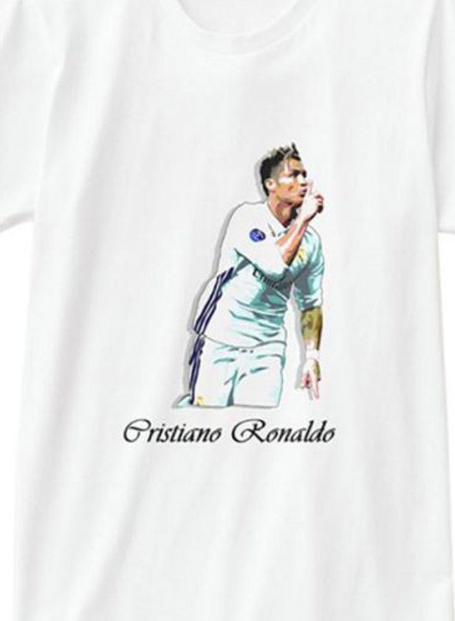 1st Piece - Cristiano Ronaldo Printed T-Shirt White - Image 1