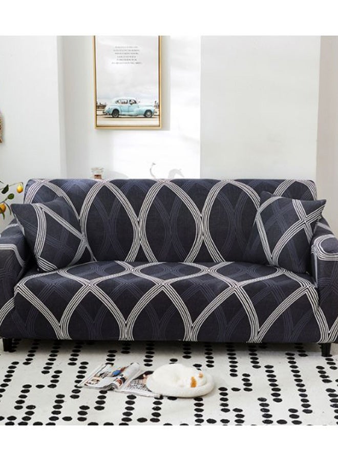 Beauenty Printed 3-Seater Sofa Slipcover Grey/Black/White 190-230cm - Image 2