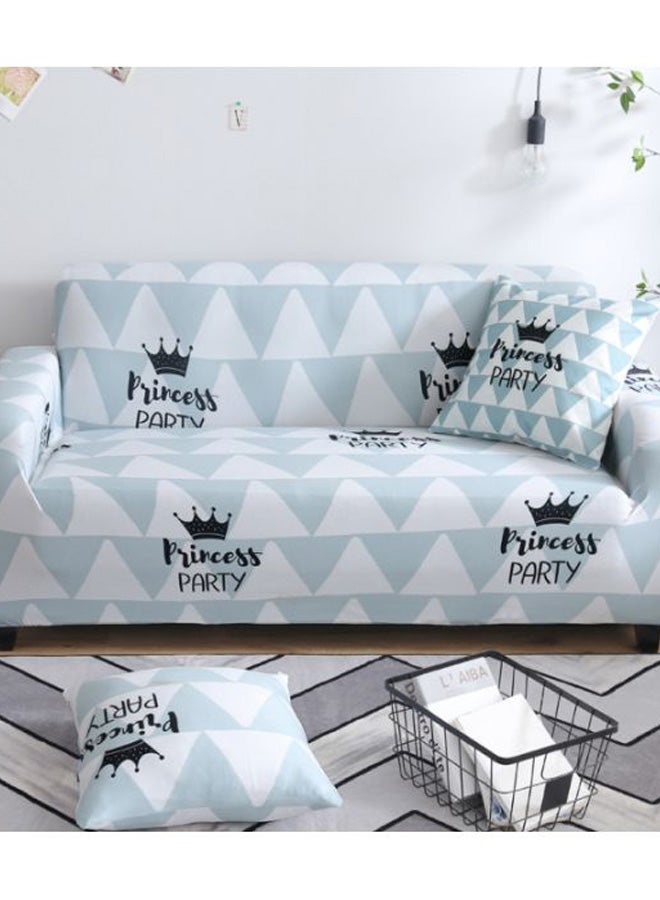 Beauenty Printed 3-Seater Sofa Slipcover White/Blue/Yellow 190-230cm - Image 2