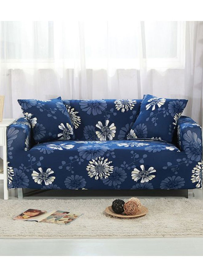 3-Seater Sofa Slipcover Blue/White