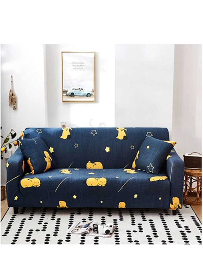 Beauenty Printed 3-Seater Sofa Slipcover Blue/Yellow 190-230cm - Image 2