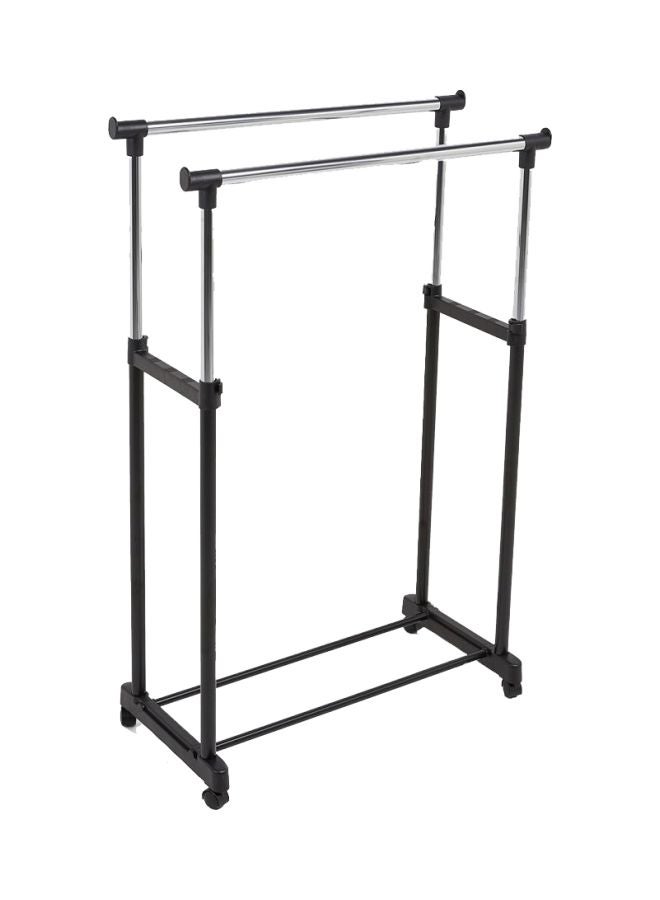 HOME GENIE - Dual Rod Garment Rack Black/Silver 86x165x44cm - Image 1