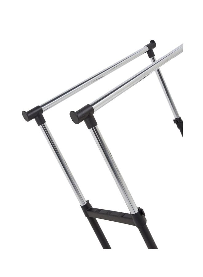 HOME GENIE - Dual Rod Garment Rack Black/Silver 86x165x44cm - Image 1