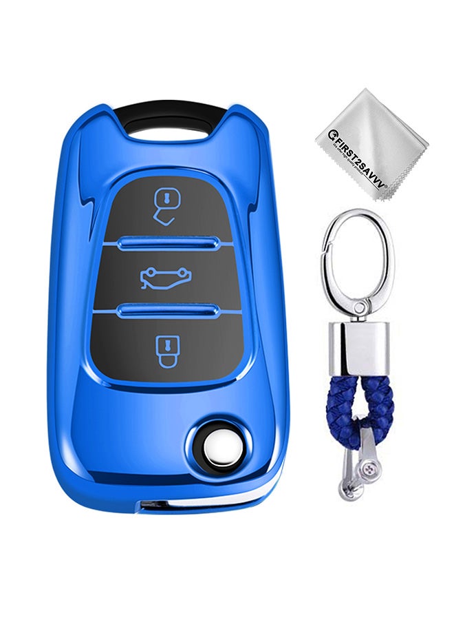 TPU One-Piece Electroplating Car Key Case With Key Ring - Image 2