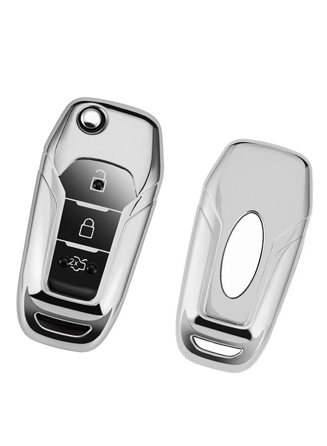 TPU One-Piece Electroplating Car Key Case With Key Ring - Image 3