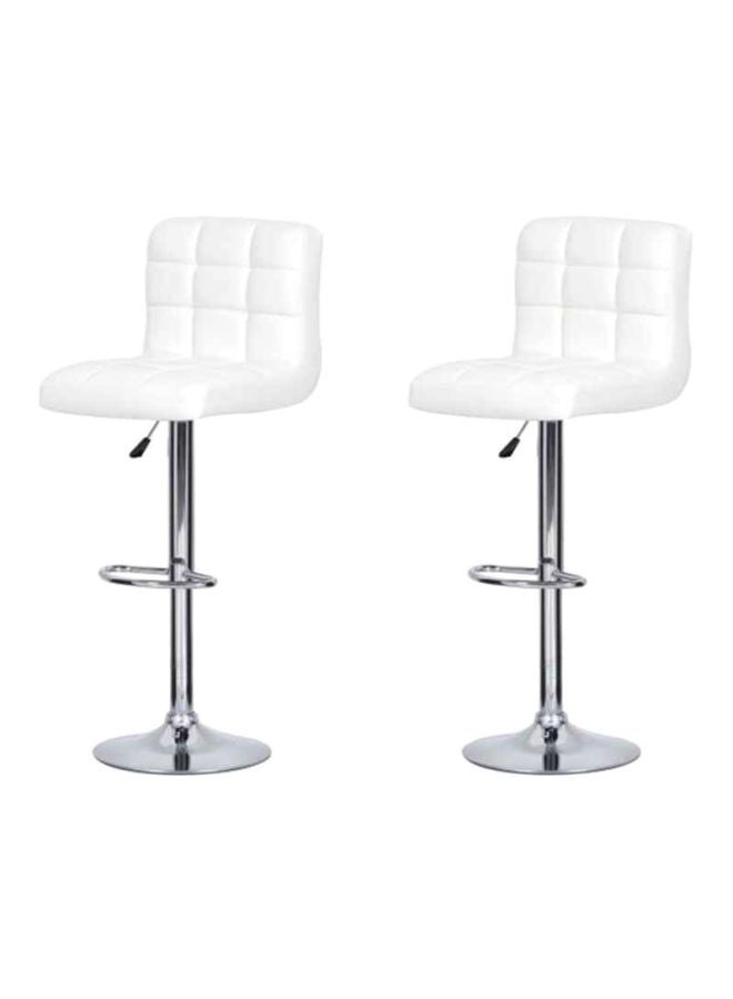 طقم مقعد بارتفاع قابل للتعديل من قطعتين أبيض/فضي